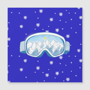 Ski Goggles with mountain reflection