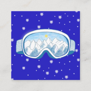 Ski Goggles with mountain reflection Enclosure Card