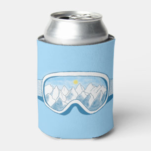 Ski Goggles With Reflection of Mountains Can Cooler