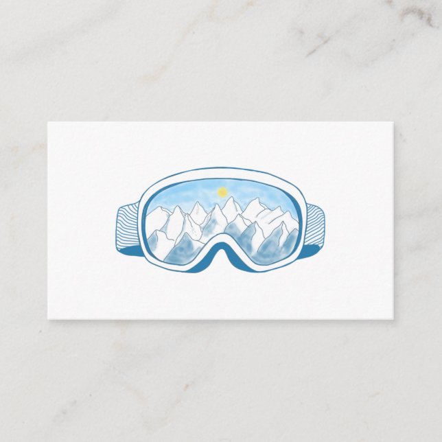 Ski Goggles With Reflection of Mountains   Enclosure Card (Front)