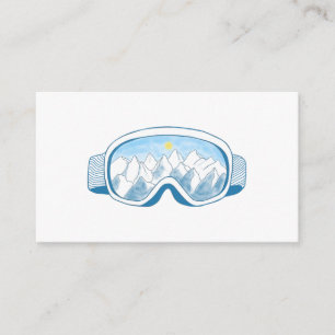 Ski Goggles With Reflection of Mountains Enclosure Card