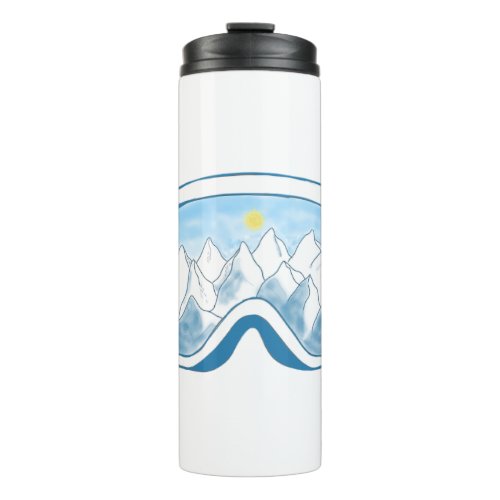 Ski Goggles With Reflection of Mountains Thermal Tumbler