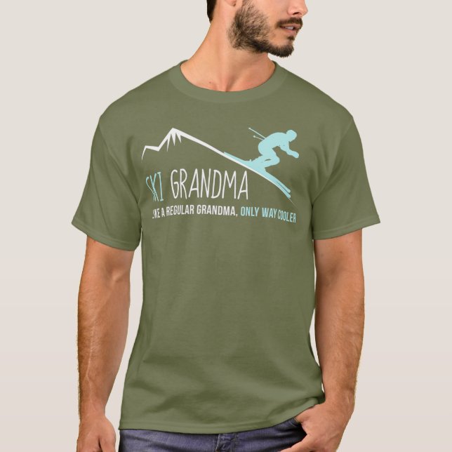 Ski Grandma  Funny Cute Winter Skiing Gift T-Shirt (Front)
