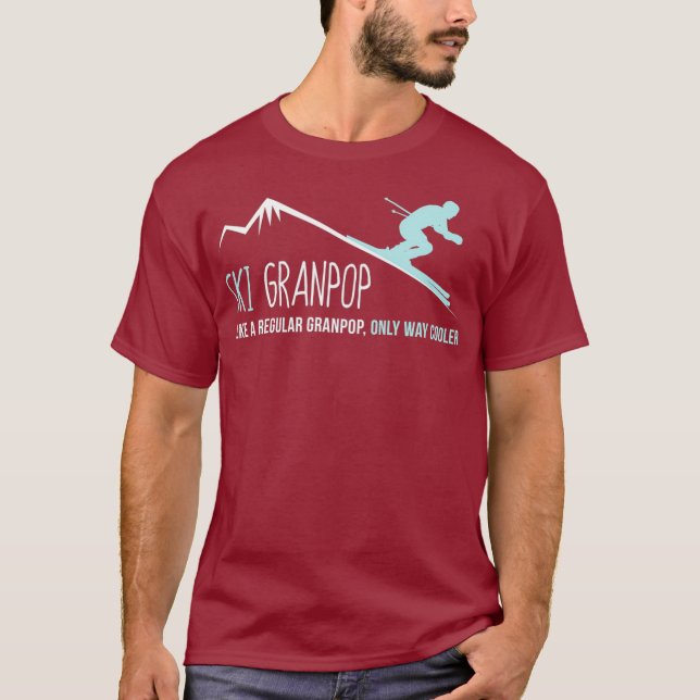 Ski Granpop Funny Cute Winter Skiing Gift T-Shirt (Front)