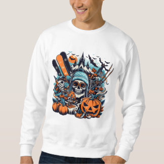 Ski halloween face sweatshirt