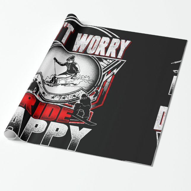 Ski happy wrapping paper (Unrolled)