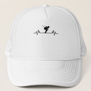Ski Heartbeat Skiing Fun Winter Sports Slopes Gift Trucker Hat