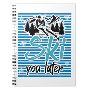 Ski holiday   Skiing skiers winter gift Notebook