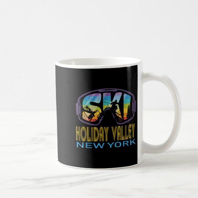 Ski Holiday Valley New York Skiing Vacation  Coffee Mug (Right)