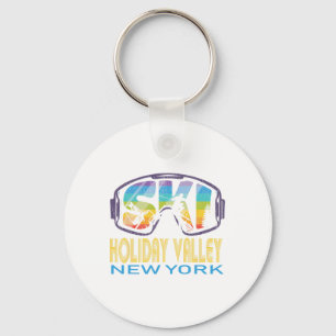 Ski Holiday Valley New York Skiing Vacation Keychain