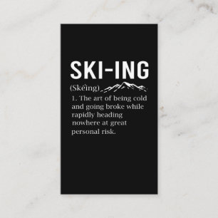 Ski Humor Skiing Funny Winter Sport Joke Business Card
