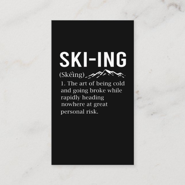 Ski Humor Skiing Funny Winter Sport Joke Business Card (Front)