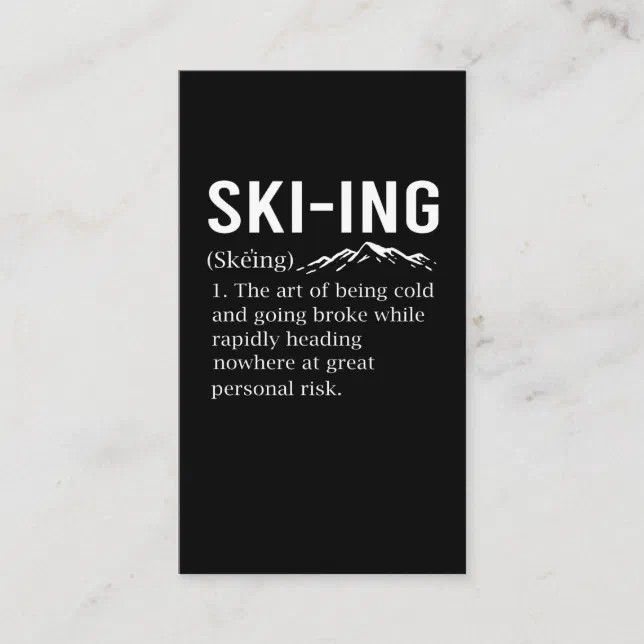 Ski Humor Skiing Funny Winter Sport Joke Business Card Zazzle