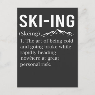 Ski Humor Skiing Funny Winter Sport Joke Postcard