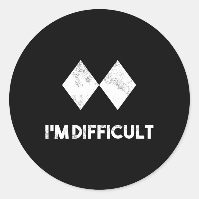 Ski I'M Difficult Skiing Skier Snowboard Snowboard Classic Round Sticker (Front)