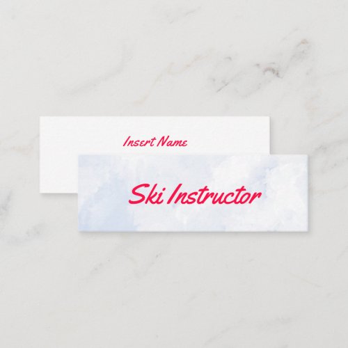 Ski Instructor Abstract Snow Mini Business Card