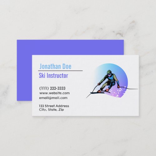 Ski Instructor Business Card