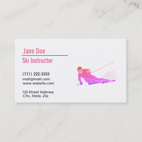 Ski Instructor Business Card