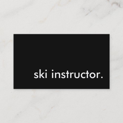 ski instructor business card
