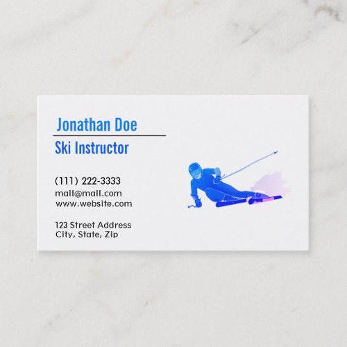 Ski Instructor Business Card