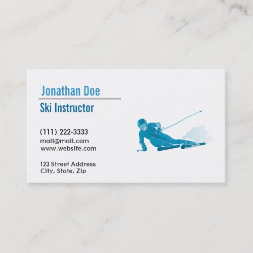 Ski Instructor Business Card