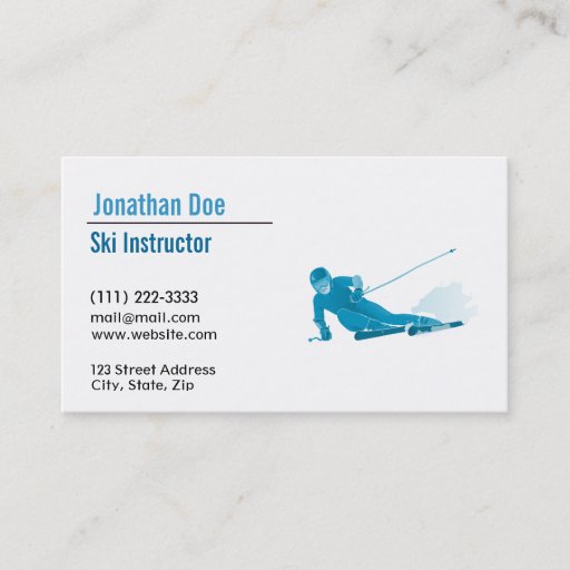 Customizable Ski Instructor Business Card