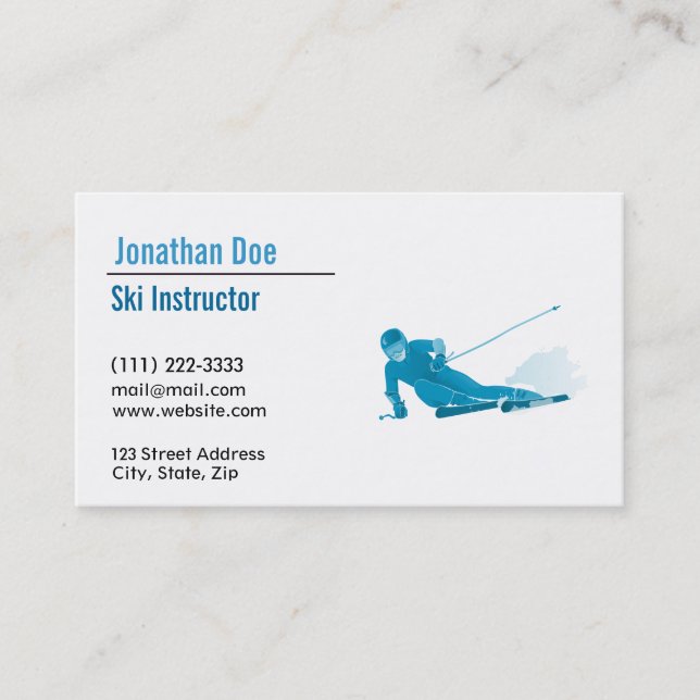 Ski Instructor Business Card (Front)