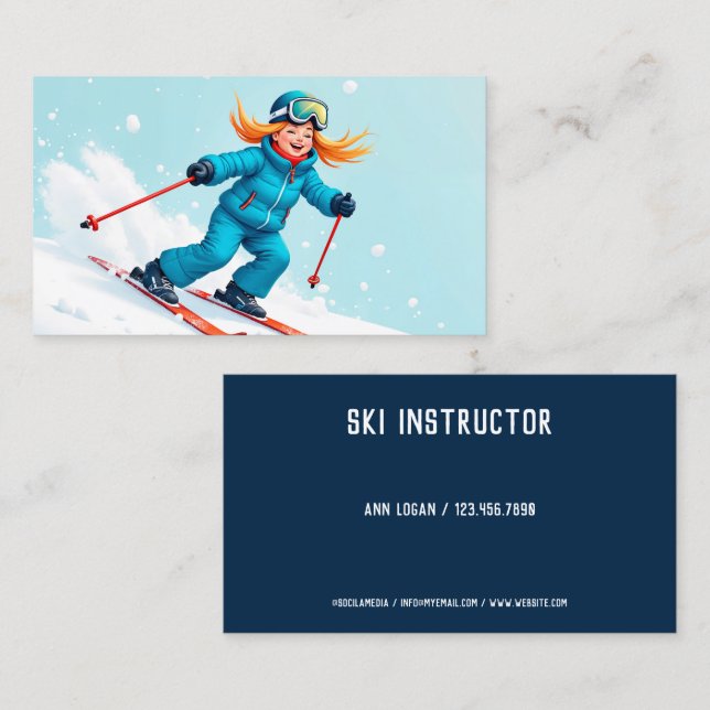 Ski Instructor Business Card (Front/Back)