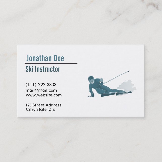 Ski Instructor Business Card (Front)