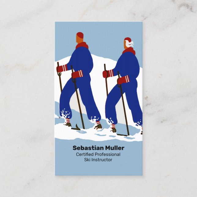 Ski Instructor Business Card Template (Front)