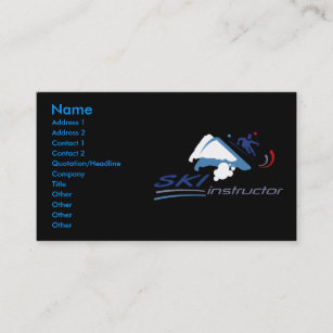 Ski Instructor Business Cards