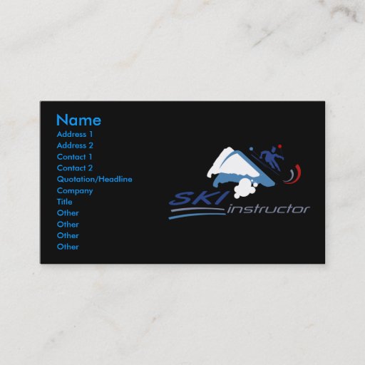 Customizable Ski Instructor Business Cards