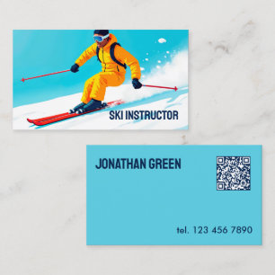 Ski Instructor QR Business Card
