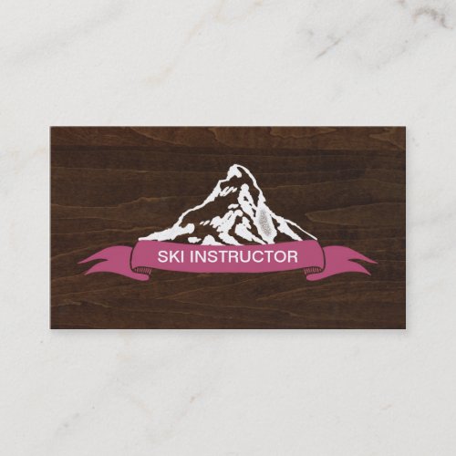 Ski Instructor Snowy Mountain Business Cards