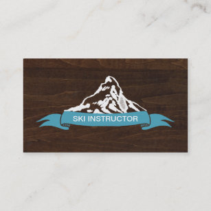 Ski Instructor Snowy Mountain Business Cards