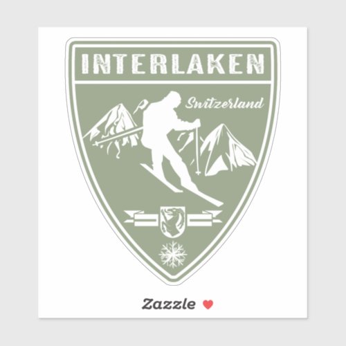 Ski Interlaken Switzerland Sticker