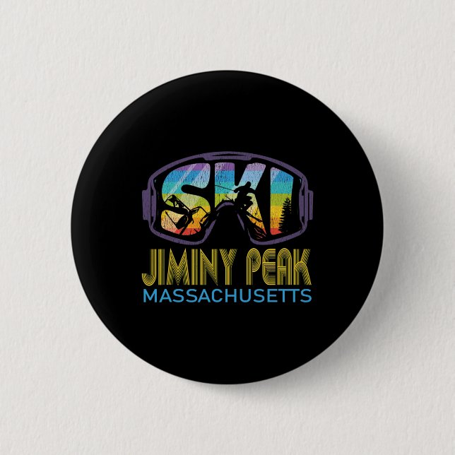 Ski Jiminy Peak Machusetts Skiing Vacation  Button (Front)