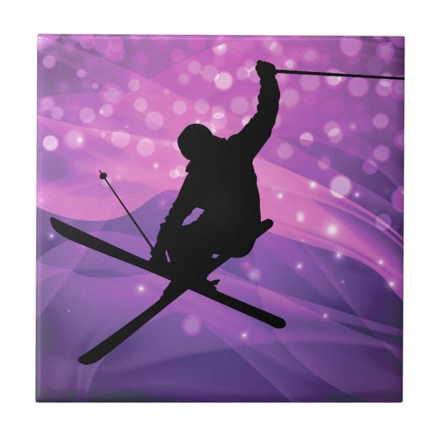 Ski Jump Ceramic Tile (Front)