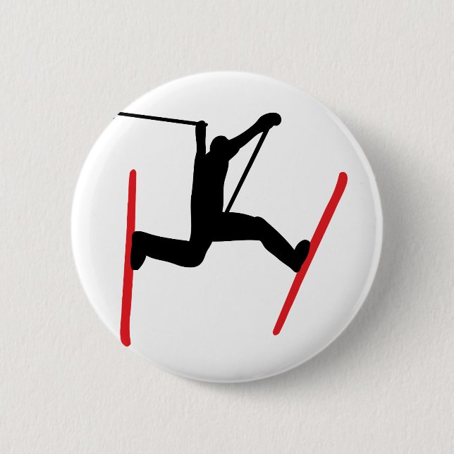 ski jump icon pinback button (Front)