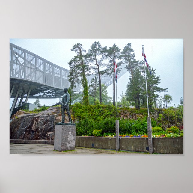 Ski Jump in Oslo, Norway Poster (Front)