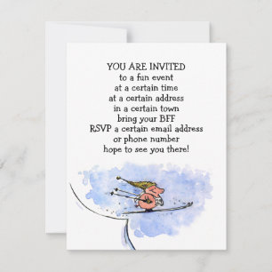 Ski Jump Pig Holiday Party Announcements