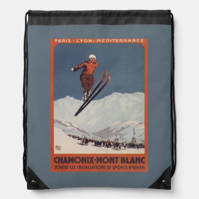Ski Jump - PLM Olympic Promo Poster Drawstring Bag (Front)