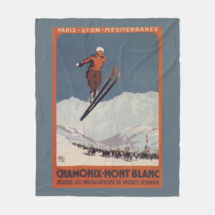 Ski Jump - PLM Olympic Promo Poster Fleece Blanket