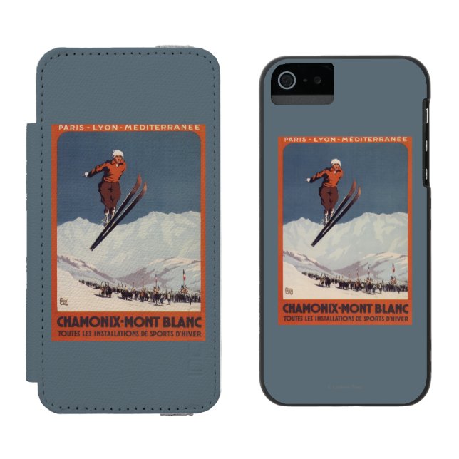 Ski Jump - PLM Olympic Promo Poster Incipio iPhone Wallet Case (Side by Side)