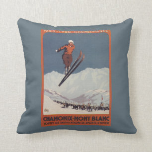 Ski Jump - PLM Olympic Promo Poster Throw Pillow