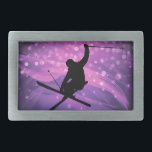 Ski Jump Rectangular Belt Buckle<br><div class="desc">Show how you throw down and crush it on your skis!</div>