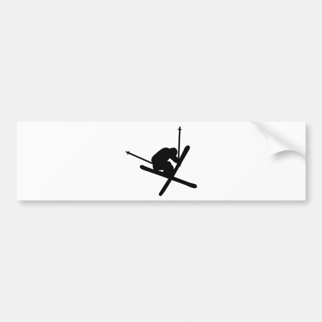 ski jump skiing bumper sticker (Front)