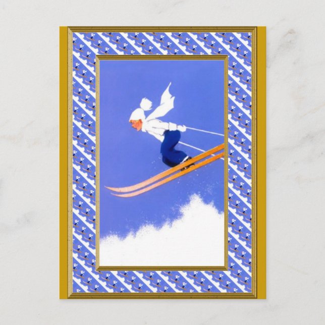 Ski jumper a holiday postcard (Front)