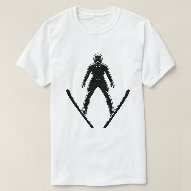 Ski Jumper Silhouette T-Shirt (Design Front)