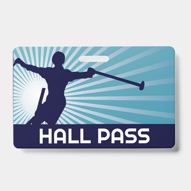 Ski Jumper Teacher Hall Pass  Badge (Front)